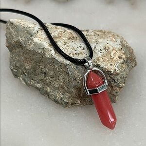 Pink Cherry Quartz Pendant Necklace